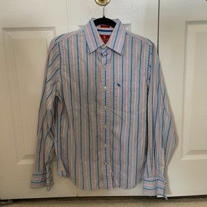 Abercrombie 100% Cotton Striped "Muscle" Button Down Mens Long Sleeved Shirt